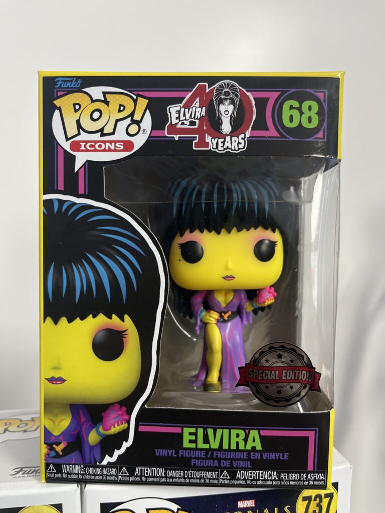 Funko Pop! Icons 68 Elvira 40 Years Black Light Exclusive Vinyl Figure 2022 - We-R-Toys